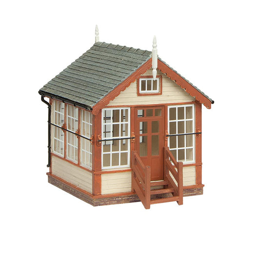Scenecraft 44-0184B Platform Mounted Signal Box Brown OO Gauge