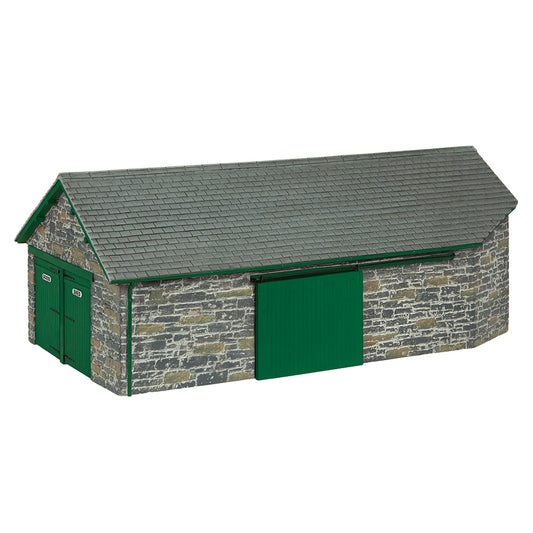 Scenecraft 44-0197G Narrow Gauge (OO9) Harbour Station Goods Shed - Green