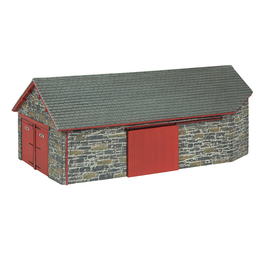 Scenecraft 44-0197R Narrow Gauge (OO9) Harbour Station Goods Shed - Red
