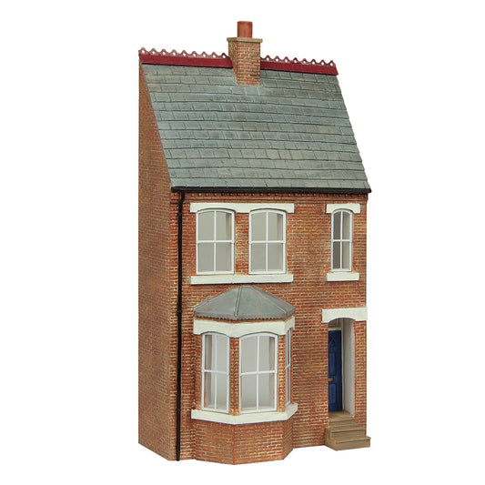 Scenecraft 44-0213B Low Relief Left Hand Bay Terrace Blue OO Gauge Building