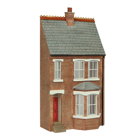 Scenecraft 44-0214R Low Relief Right Hand Bay Terrace Red OO Gauge Building