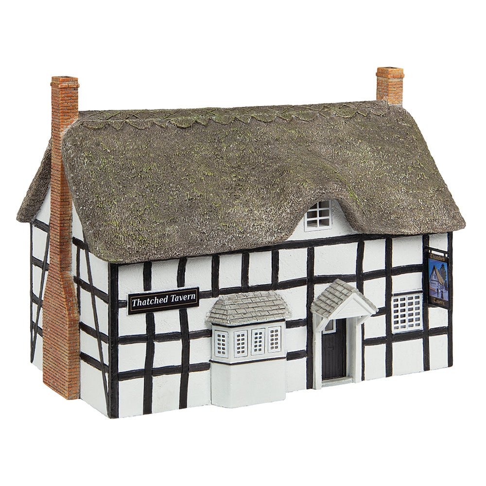 Scenecraft 44-1002W Thatched Tavern Black & White