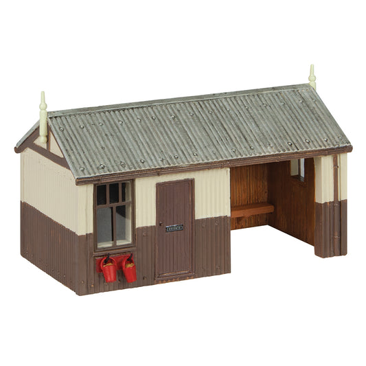 Scenecraft 44-1004B Narrow Gauge OO9 Corrugated Platform Shelter & Office Choc.