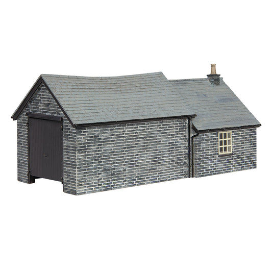 Scenecraft 44-1007B Narrow Gauge (OO9) Stone Shed and Store Black