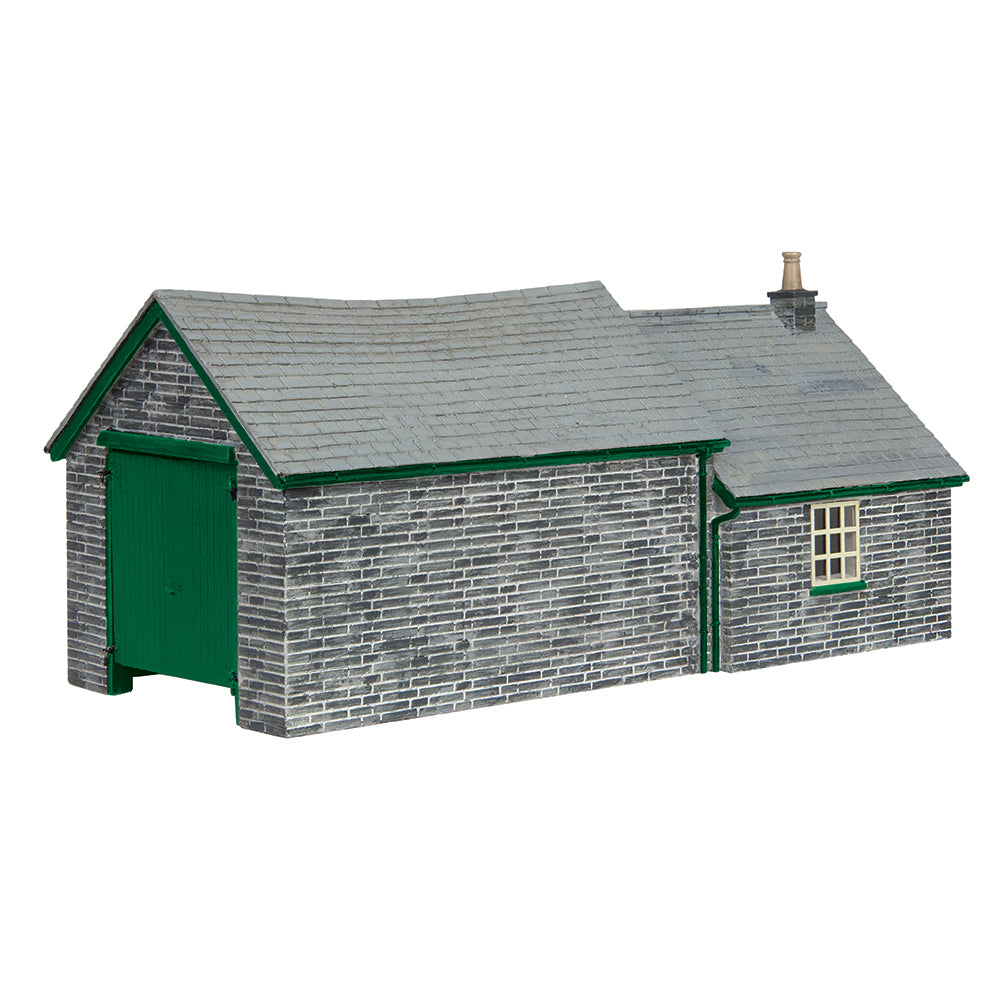 Scenecraft 44-1007G Narrow Gauge (OO9) Stone Shed and Store Green