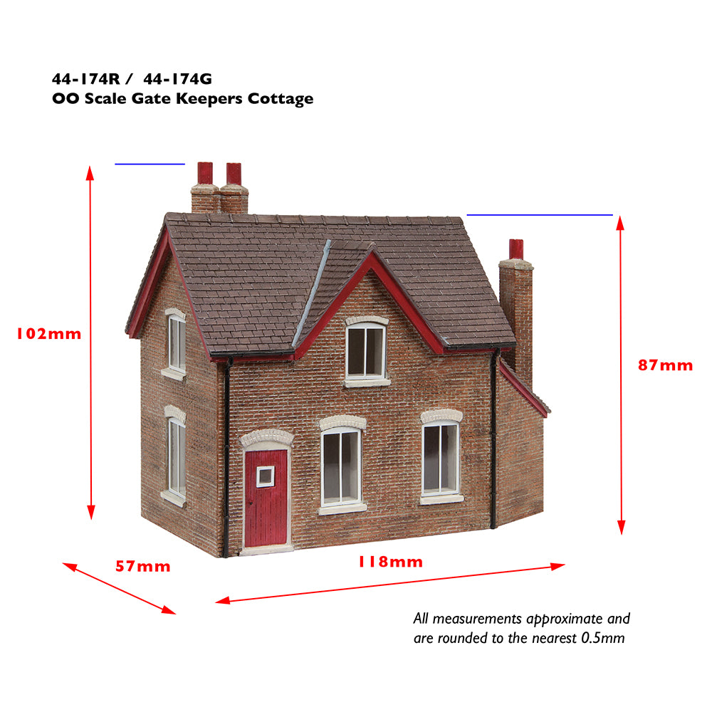 Scenecraft 44-0174R Gatekeeper's Cottage Red Building OO Gauge
