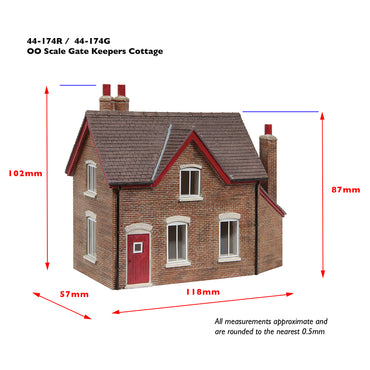 Scenecraft 44-0174R Gatekeeper's Cottage Red Building OO Gauge