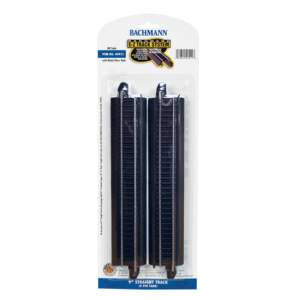 Bachmann USA 9' Straight Track (4/Card) HO Gauge 44411