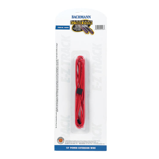Bachmann USA 10' Power Extension Wire - Red (1/Card) HO Gauge 44498