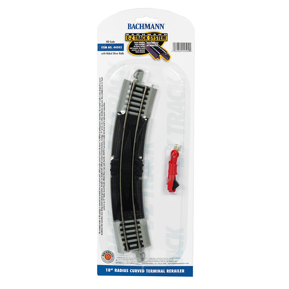 Bachmann USA 18' Radius Curved Terminal Rerailer with Wire (1/Card) HO 44502