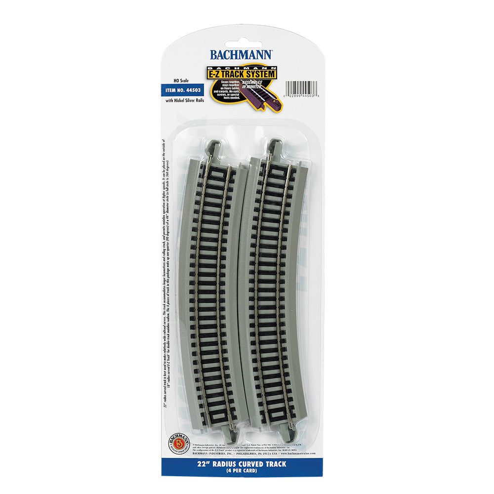 Bachmann USA 22' Radius Curved Track (4/Card) HO Gauge 44503