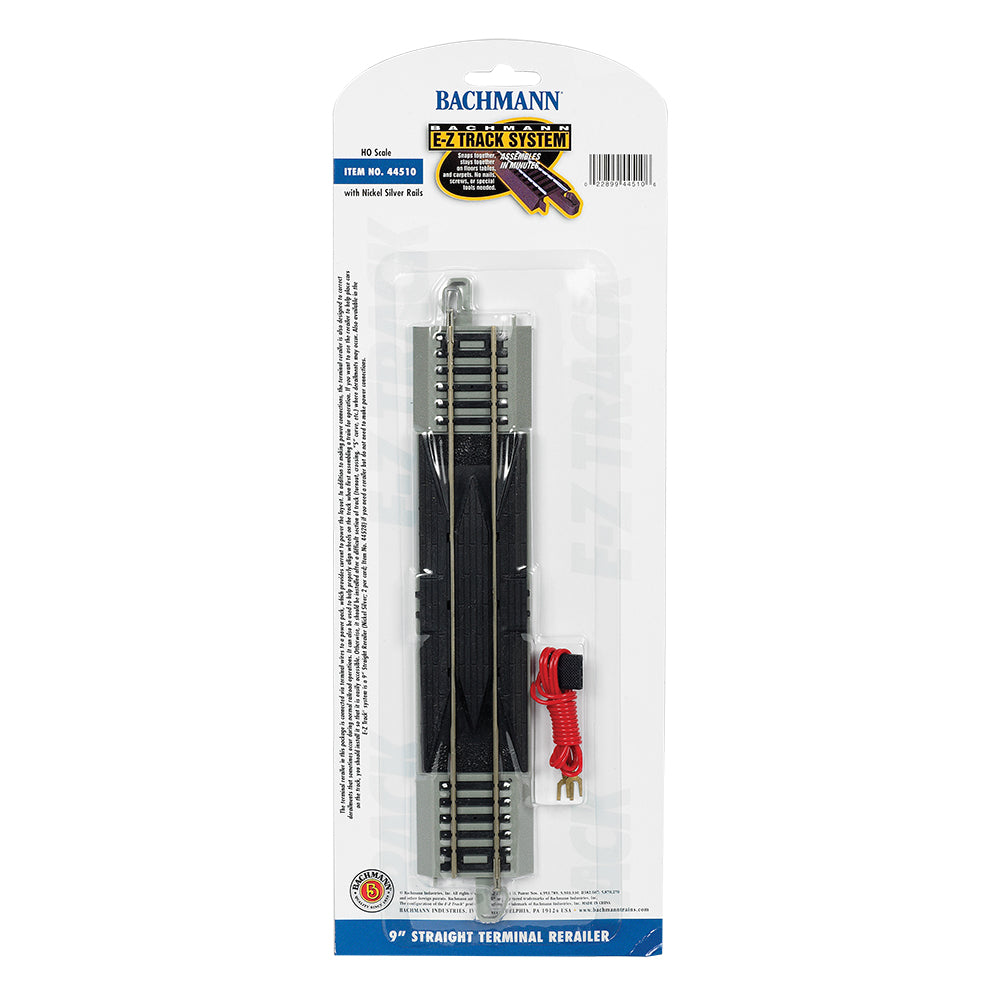 Bachmann USA 9' Straight Terminal Rerailer with Wire (1/Card) HO Gauge 44510