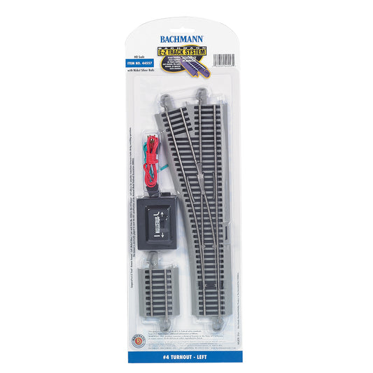 Bachmann USA #4 Turnout Left (1/Card) HO Gauge 44557