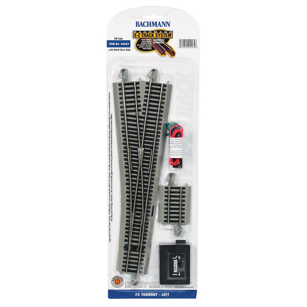 Bachmann USA #5 Turnout Left (1/Card) HO Gauge 44565