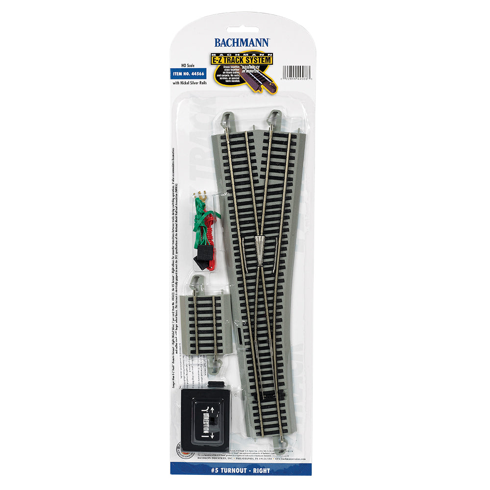 Bachmann USA #5 Turnout Right (1/Card) HO Gauge 44566