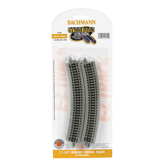 Bachmann USA 11.25'' Radius Curve Track (6/Card) N Gauge 44801