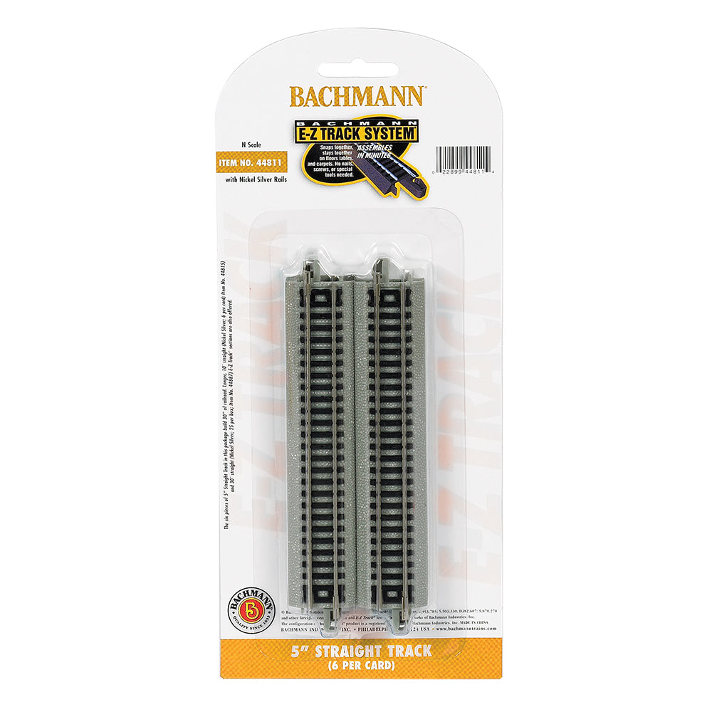 Bachmann USA 5'' Straight Track (6/Card) N Gauge 44811