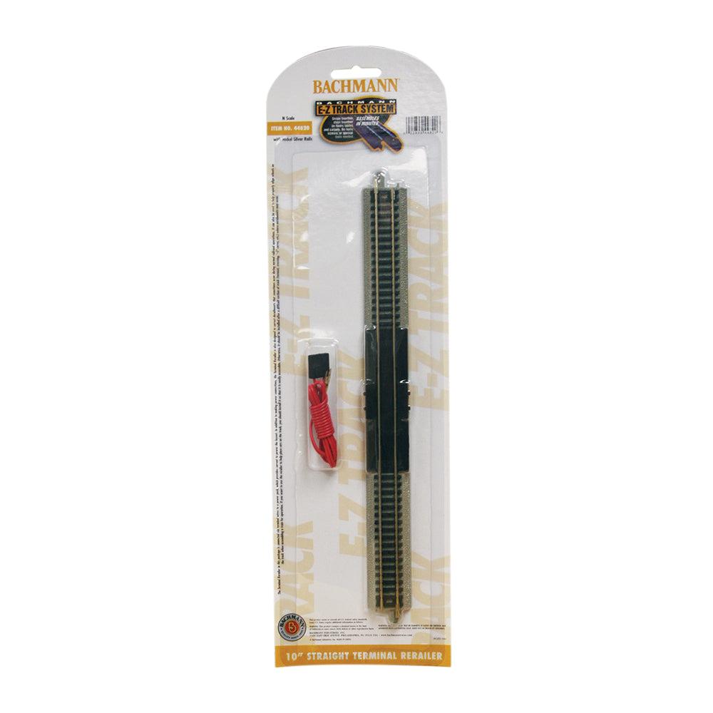 Bachmann USA 10'' Straight Terminal Rerailer w/Wire (1/Card) N Gauge 44820