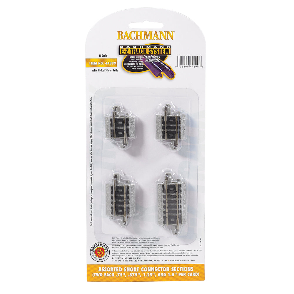 Bachmann USA Asst. Short Connector Sections (2 Ea: 0.75''; 0.875''; 1.125''; 1.5'') N 44899