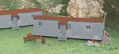 Bachmann USA Railroad Work Sheds (2/Box) - Grey & Oxide Red HO Gauge 45176