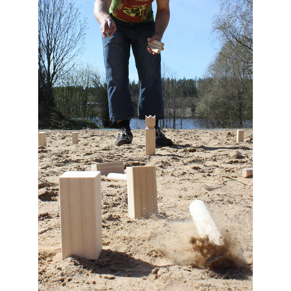 Kubb Outdoor Wooden Skittles Game 2+ Players Age 8+