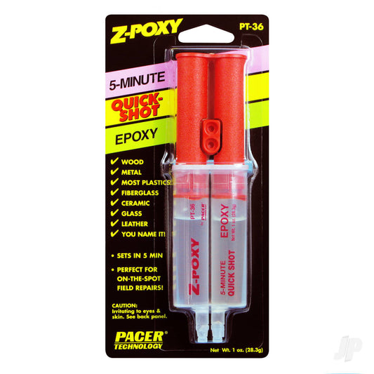 Zap PT-36 Z-Poxy 5 Minute Epoxy Dual Syringe 1oz 5525770-1
