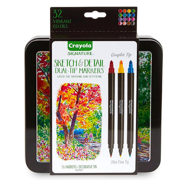 Crayola Signature Sketch & Detail Dual-Tip Markers 16-Pack