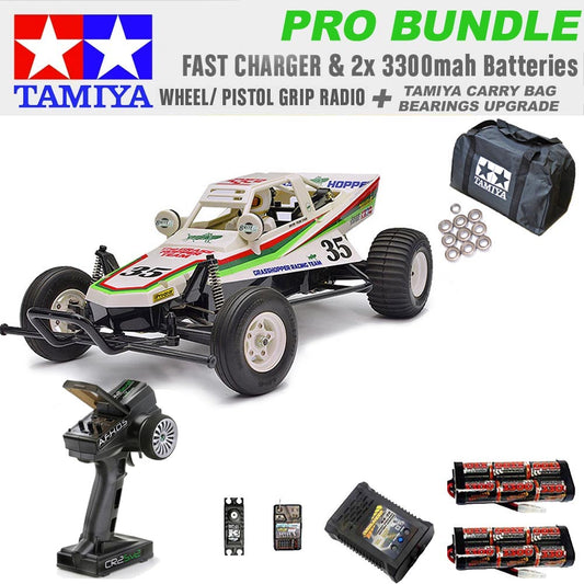 TAMIYA RC 58346 The Grasshopper Off-Road Buggy 1:10 PRO Wheel Radio Bundle