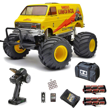 TAMIYA RC 58347 Lunch Box 2005 Monster Truck 1:12 PRO Wheel Radio Bundle