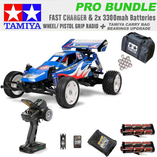 TAMIYA RC 58416 Rising Fighter Buggy 1:10 PRO Wheel Radio Bundle