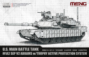 MENG-Model 72-016 U.S. Main Battle Tank M1A2 SEP V2 Abrams w/TAPS 1:72 Model Kit