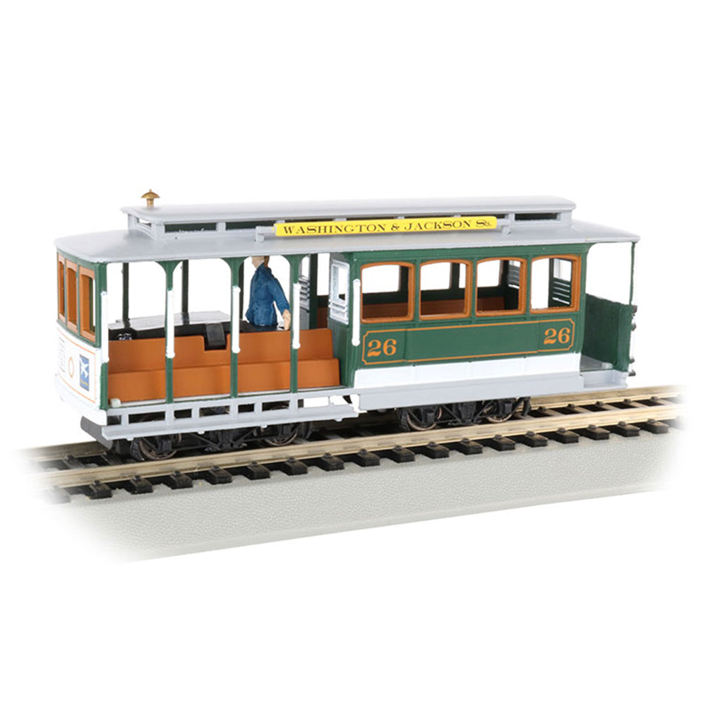 Bachmann USA Cable Car (with Grip Man) - Green & Grey HO Gauge 60536
