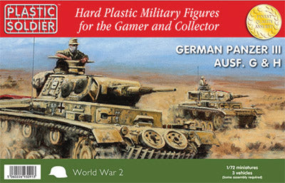 Plastic Soldier Company 62015 German Panzer III F G & H Tank 1:72 Model Kit