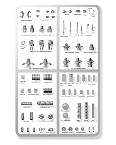 Plastic Soldier Company 62032 German Stowage & Tank Commanders 1:72 Model Kit