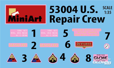MiniArt 53004 U.S. Repair Crew w/Equipment 1:35 Model Kit