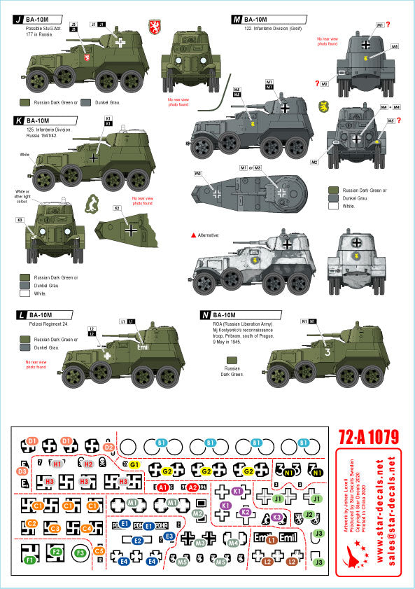 Star Decals 72-A1079 1:72 BA-10M and BA-20M