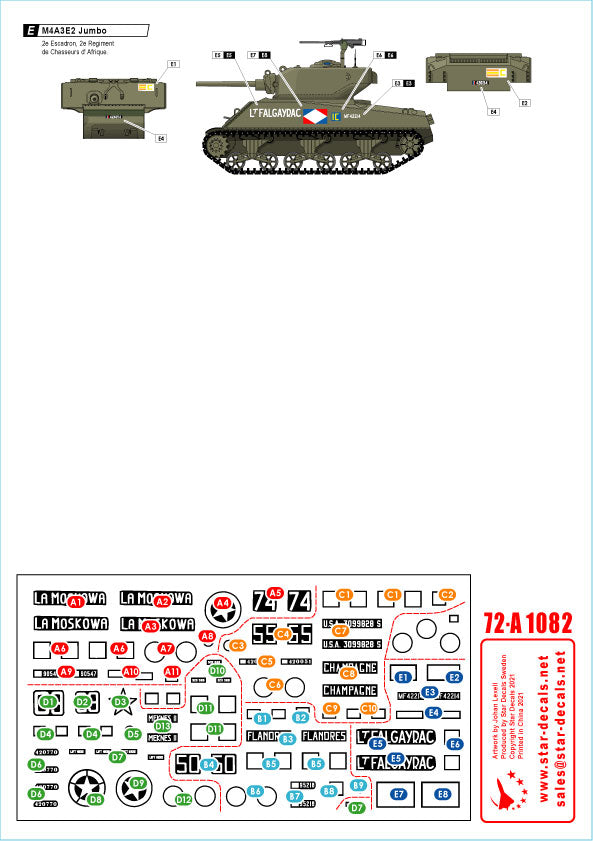 Star Decals 72-A1082 1:72 French Sherman Mix
