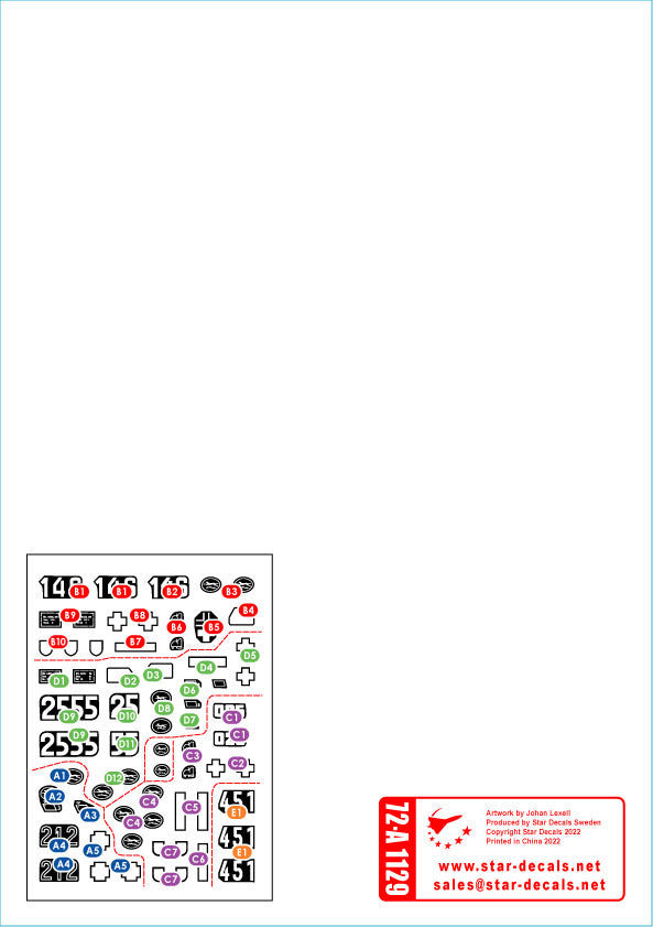Star Decals 72-A1129 1:72 Windhund # 1