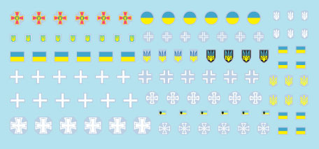Star Decals 72-A1150 1:72 War in Ukraine # 12 Ukrainian Tanks and AFV insignias