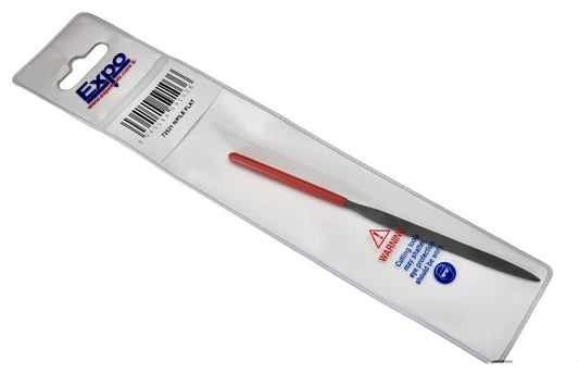 Expo Tools Needle File Flat With Red Plastic Handle