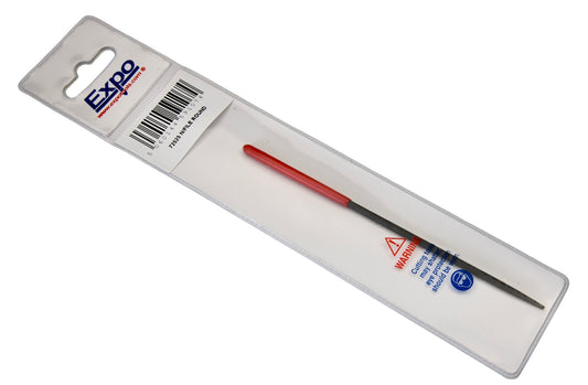 Expo Tools Needle File Round Red Plastic Handle