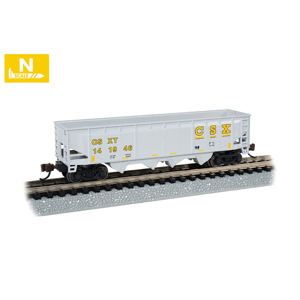 Bachmann USA 40' Quad Hopper - CSX #141946 Grey & Yellow N Gauge 73351