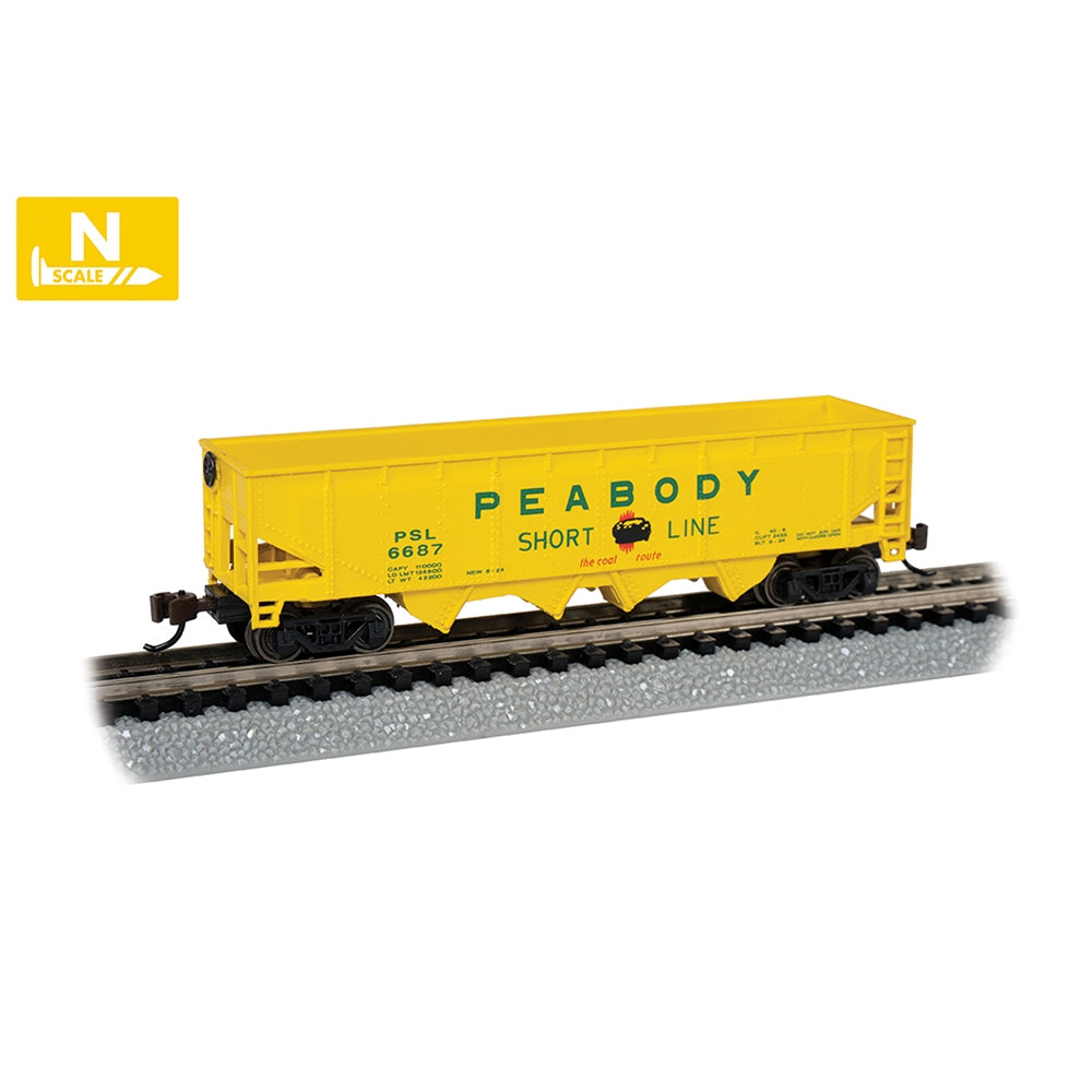 Bachmann USA 40' Quad Hopper - Peabody Coal Company #6687 N Gauge 73354