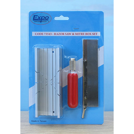 Expo Tools Razor Saw And Mitre Box Set 73543