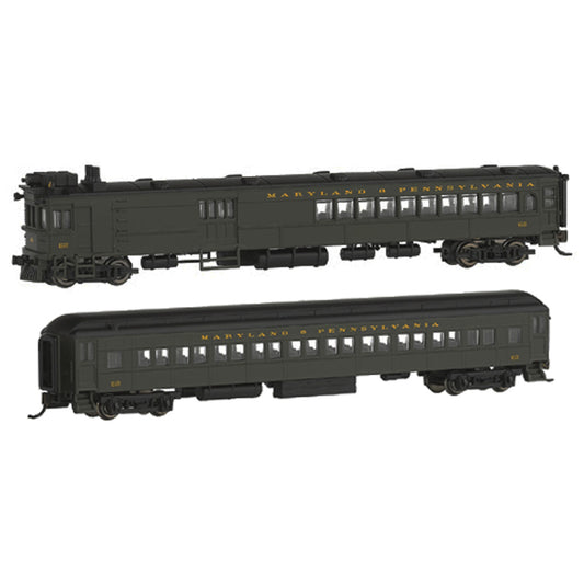 Bachmann USA EMC Gas Electric Doodlebug W/Trailer Unlettered Pullman Grn N 81465