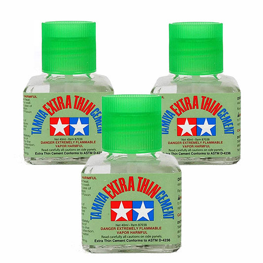 TAMIYA 87038 Extra Thin Cement Glue Model Kit Glue 3 x 40ml