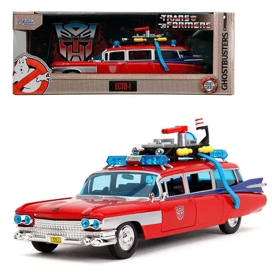 Jada Transformers X Ghostbusters ECTO-1 w/Optimus Prime Livery 1:32 Diecast Car