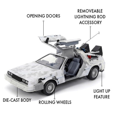 Jada Back to the Future: DeLorean Time Machine (Frosted) 1:24 Diecast Car