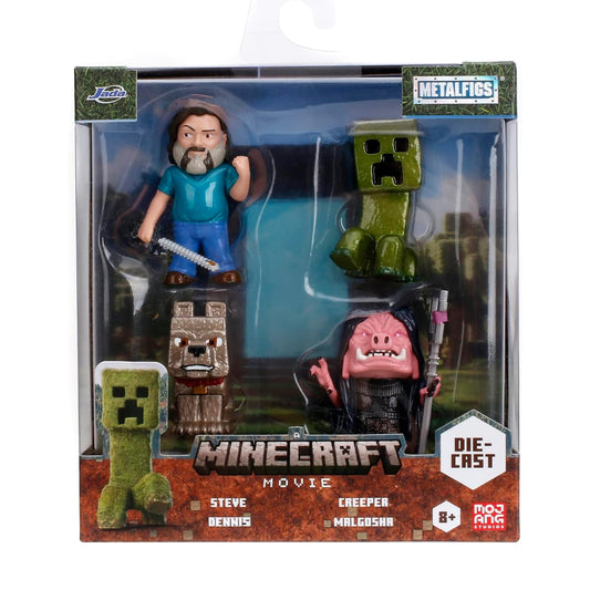 Jada Minecraft Movie 2.5" Diecast Metalfig 4-Pack