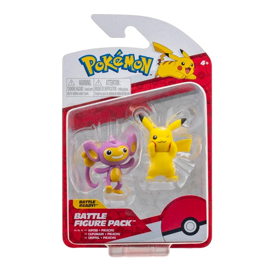 Pokemon Pikachu & Aipom Battle Action Figure Toy 2-Pack PKW2635 Jazwares
